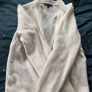 White cardigan sweater